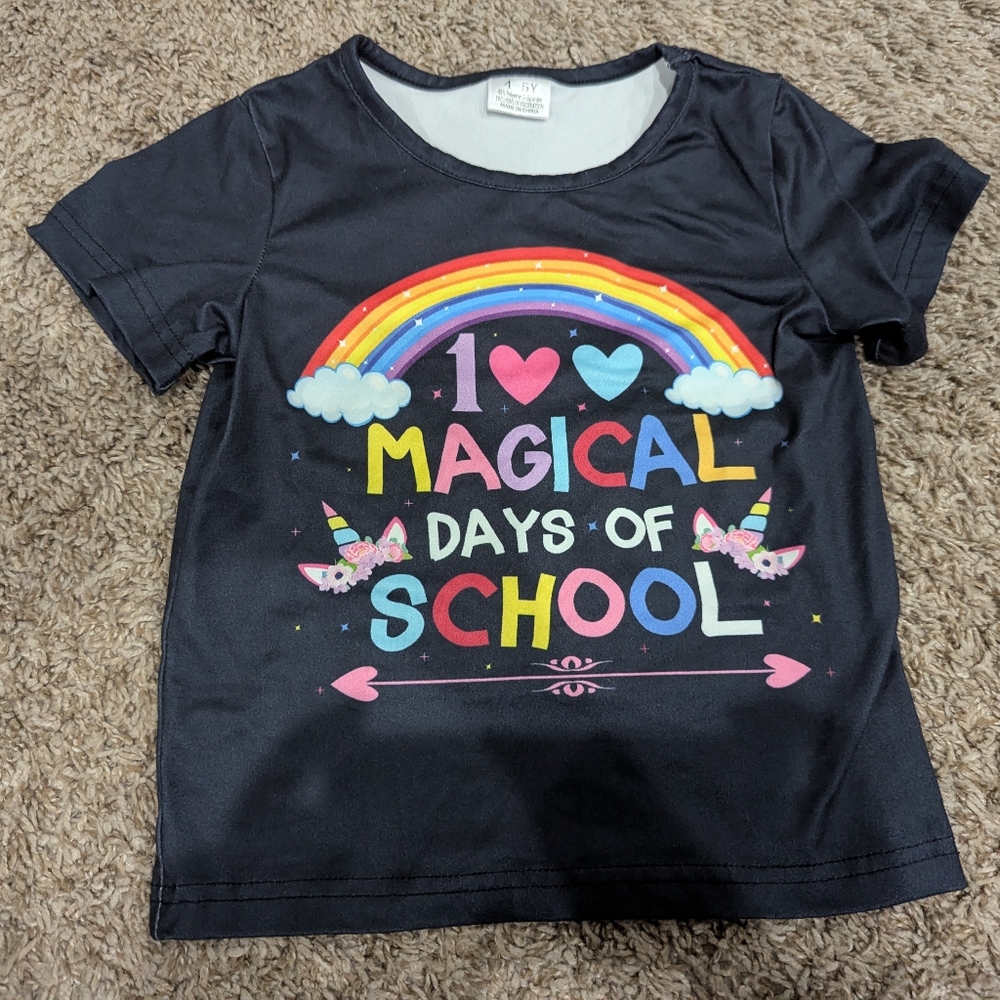 4/5 girl 100 days of school back to school shirt